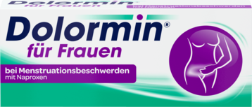 Vorderseite der Verpackung von Dolormin für Frauen mit 20 Tabletten