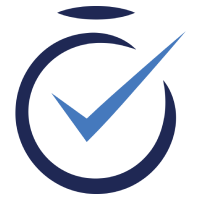 Icon: Uhr mit blau gefärbten Häkchen in der Mitte
