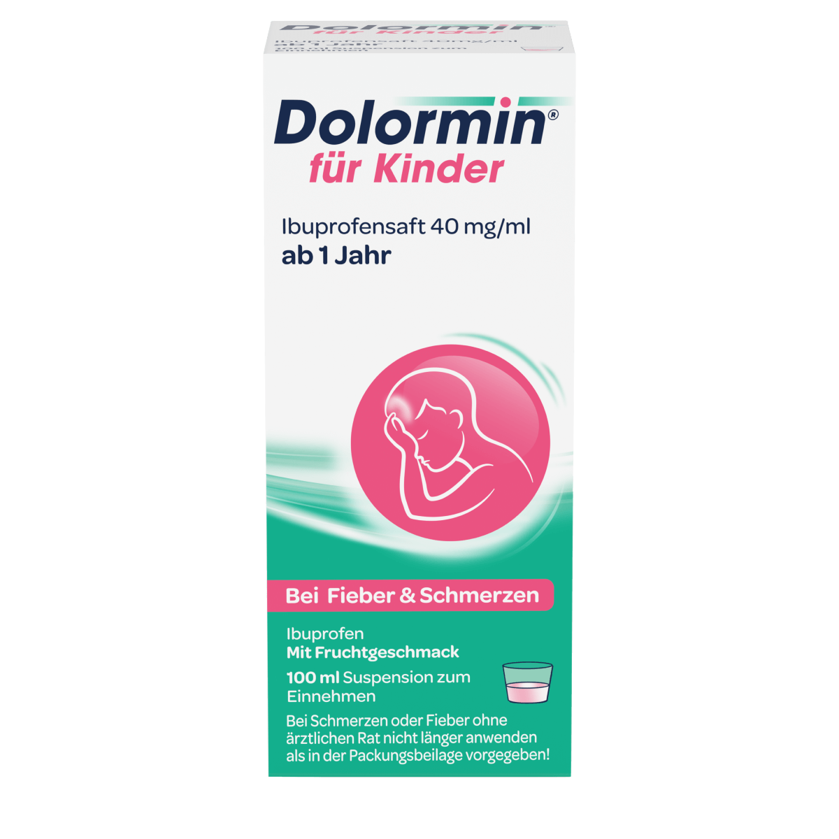 Vorderseite der Verpackung von Dolormin für Kinder 100ml