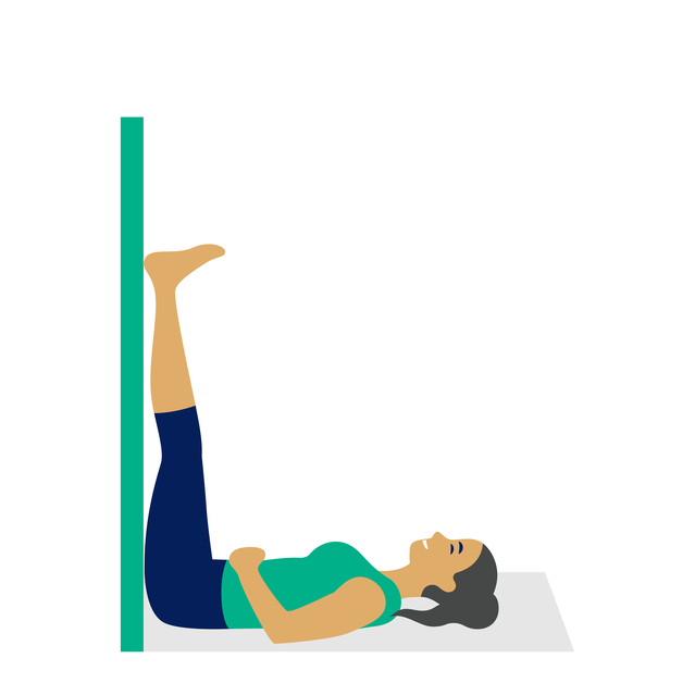 Illustration: Yoga Beine an der Wand Position.