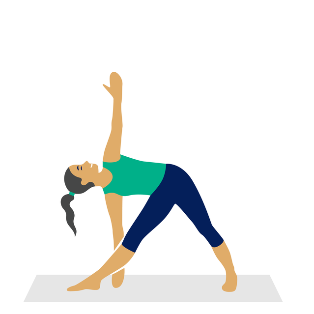 Illustration: Yoga Triangle Position. 